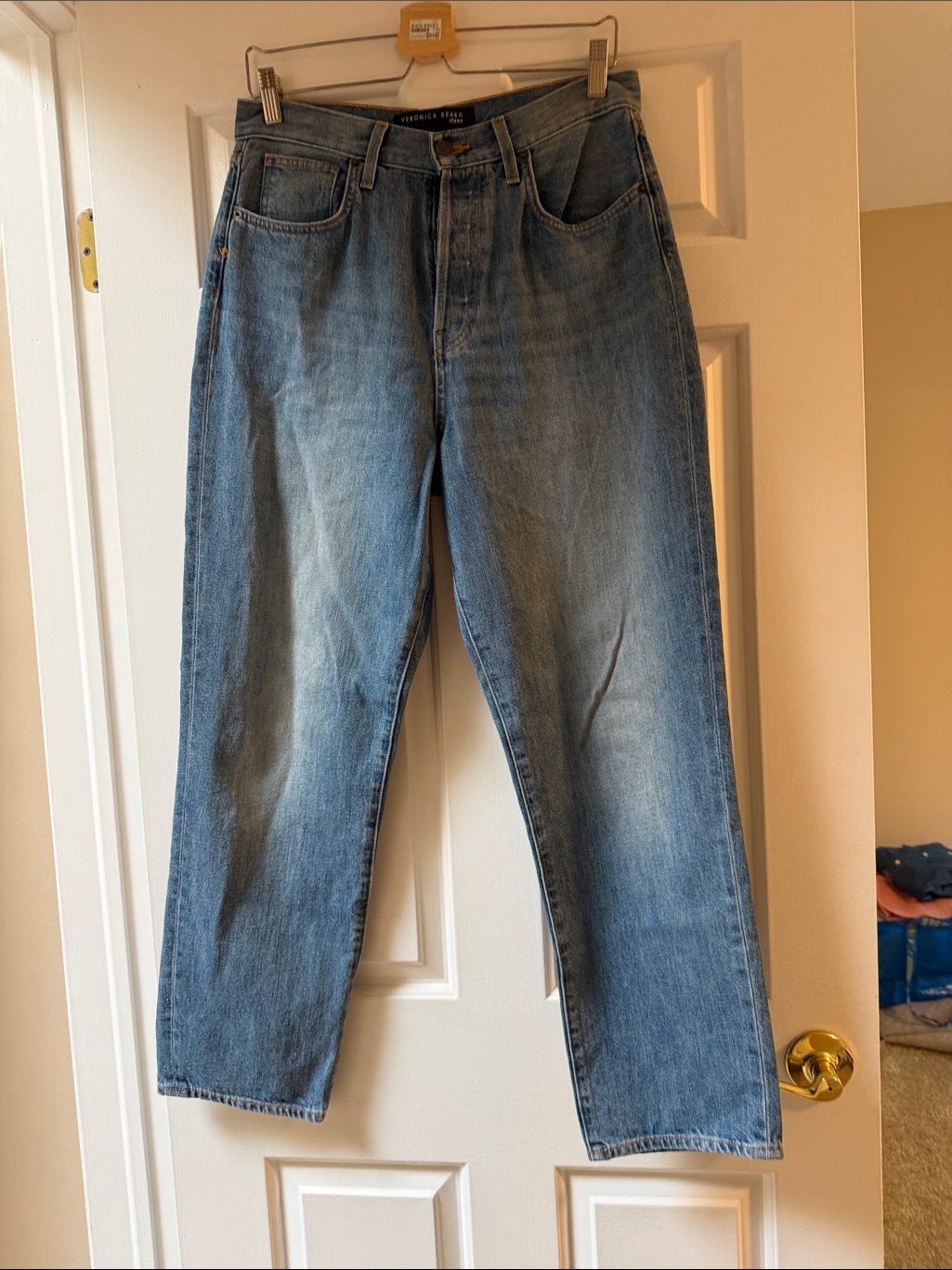 Veronica Beard Straight-Leg Blue Denim Jeans